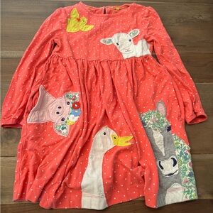 Mini Boden 6/7 Farm animals Appliqué Dress